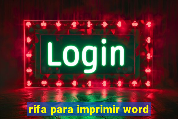 rifa para imprimir word