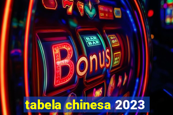 tabela chinesa 2023