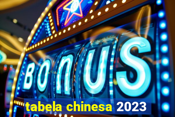 tabela chinesa 2023