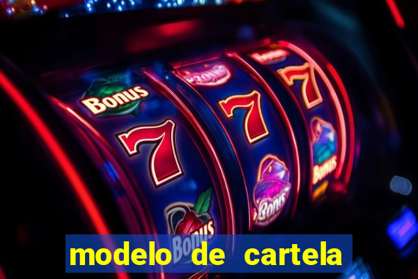 modelo de cartela de bingo em branco