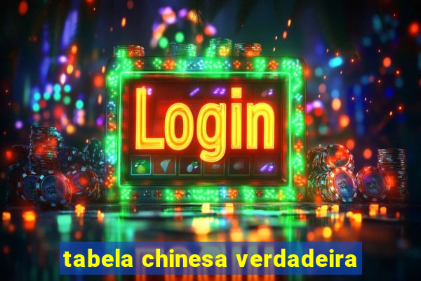 tabela chinesa verdadeira